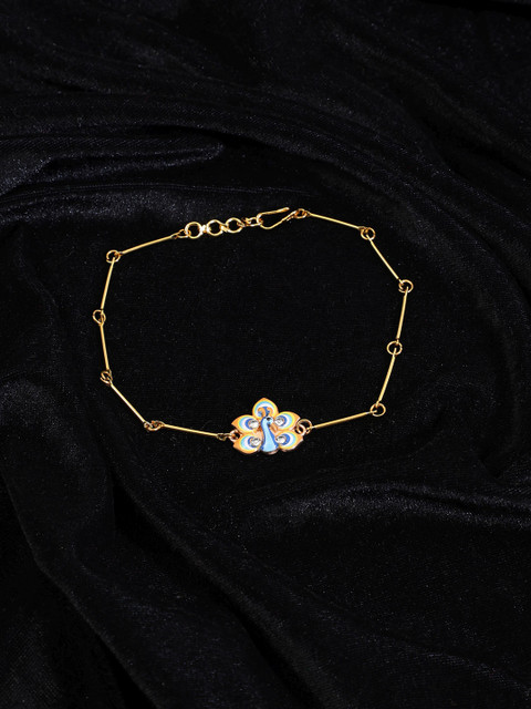 KALAKARI Gold-Plated Stone Studded Anklet