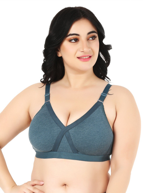 Designer Bugs Zan Women Cotton Plus Size Full Coverage Non Padded T-shirt Bra