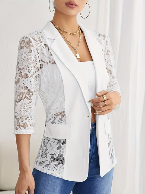 StyleCast Self-Designed Lace Blazer