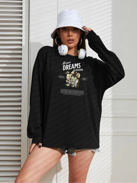 SZN Graphic Printed Drop-Shoulder Sleeves Cotton Oversized T-shirt