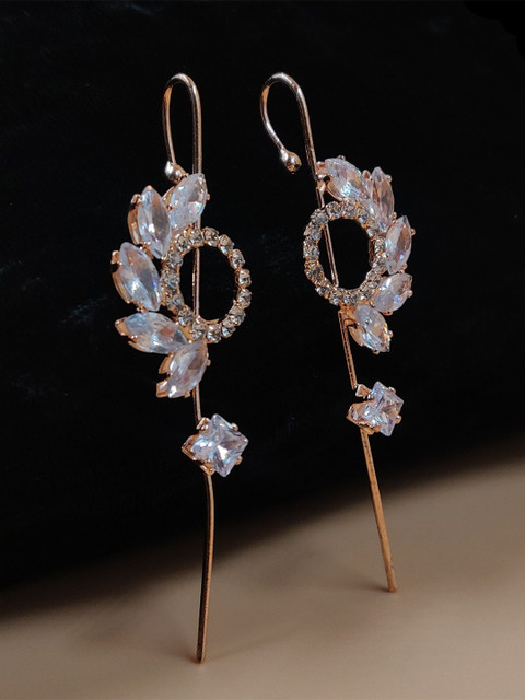 JYONA Rose Gold-Plated Cubic Zirconia Quirky Ear Cuff
