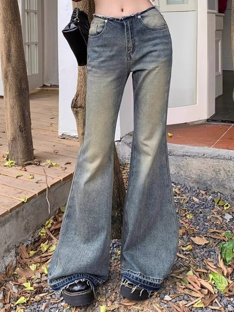 StyleCast Women Relaxed Fit Heavy Fade Bootcut Jeans