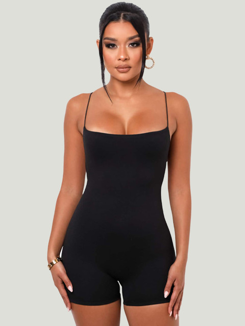 LULU & SKY Shoulder Straps Playsuit