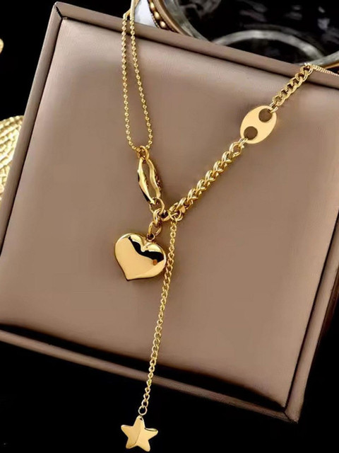 Thrillz Gold-Plated Heart Layered Necklace