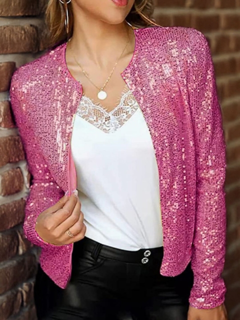 KPOP Women Regular Open Front Jacket