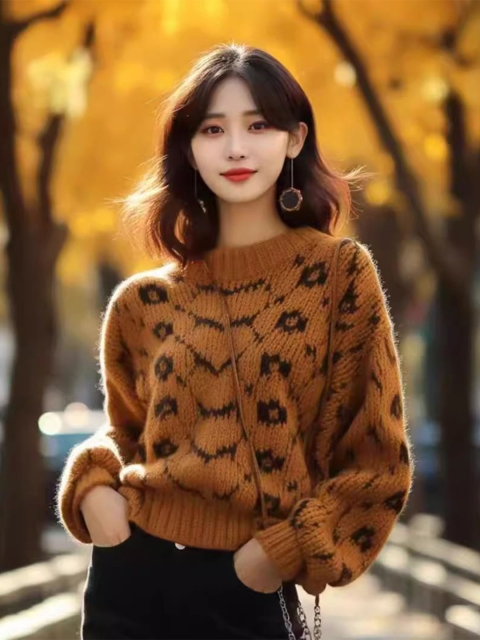 StyleCast Women Self Design Round Neck Pullover