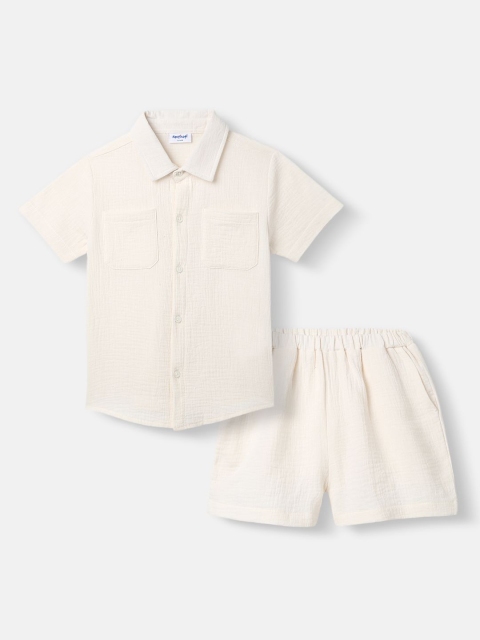 Nauti Nati Boys Pure Cotton Short Sleeves Shirt With Shorts