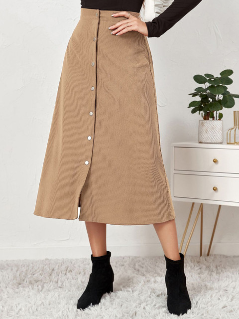 StyleCast x Revolte Women Button Up A-Line Midi Skirt