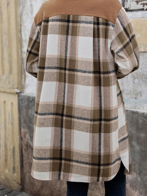 StyleCast x Revolte Women Checked Single-Breasted Overcoat - Image 5