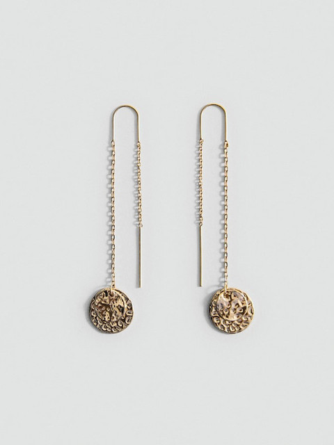 MANGO Textured Contemporary Drop Earrings
