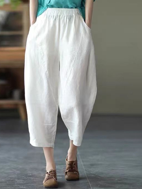StyleCast x Revolte Women High-Rise Relaxed Fit Trousers