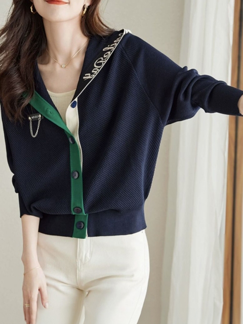 StyleCast Women Embellished Hooded Neck Cardigan