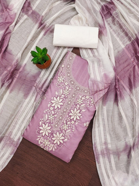 Panzora Floral Embroidered Unstitched Dress Material