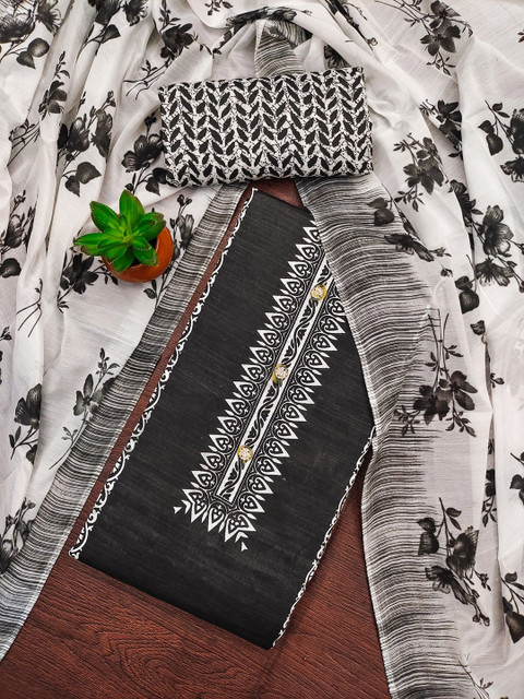 Panzora Floral Printed Cotton Unstitched Dress Material