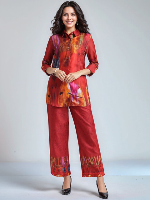 Anouk Printed Shirt & Trousers Co-Ord Set