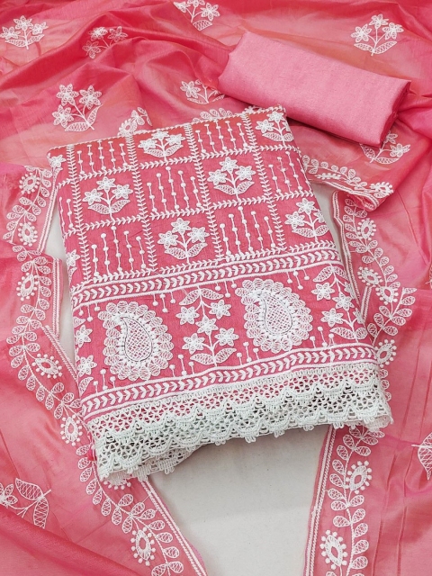 KALINI Embroidered Thread Work Unstitched Dress Material