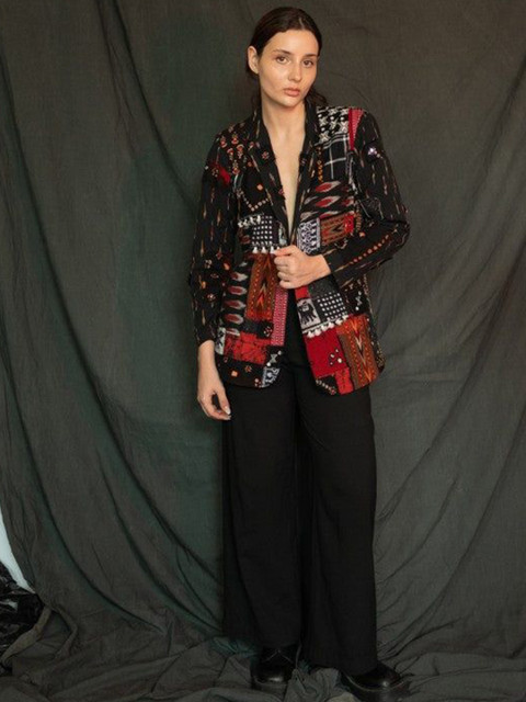 Swaroop by Swati Bhatia Printed Cotton Front Open Blazer