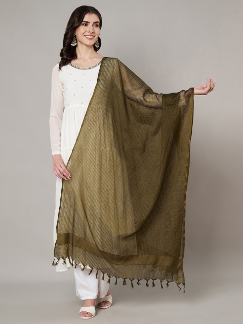 MUFFLY Striped Cotton Doriya Dupatta