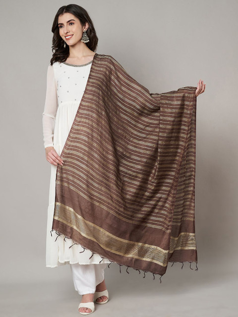 MUFFLY Striped Cotton Dupatta