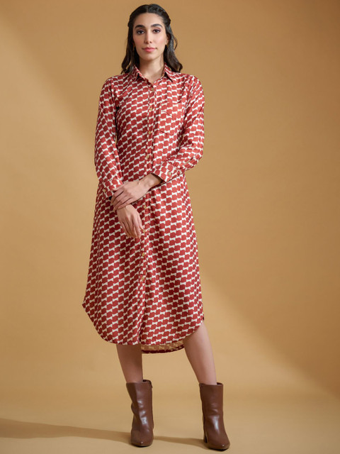 The Roadster Women Geometric Maxi Dress