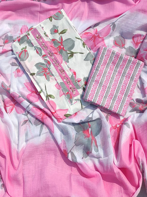 GC 80 BY GAURI COLLECTION Floral Printed Pure Cotton Unstitched Dress Material