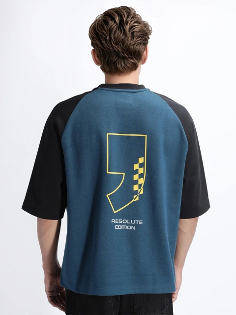 RARE RABBIT Men Graphic Printed Round Neck Cotton Oversized T-shirt - Image 2