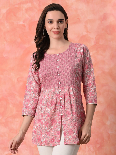 Sangria Printed Cotton Ethnic Tunic
