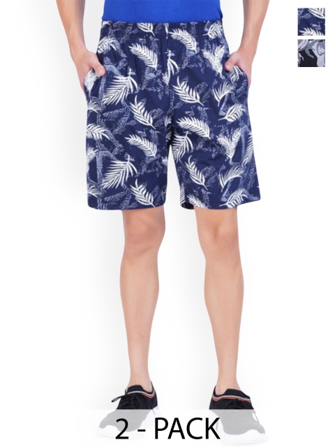 Hotfits Men Pack Of 2 Floral Printed Shorts