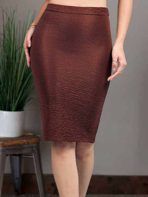 DressBerry Self Designed Pencil Knee Length Skirt