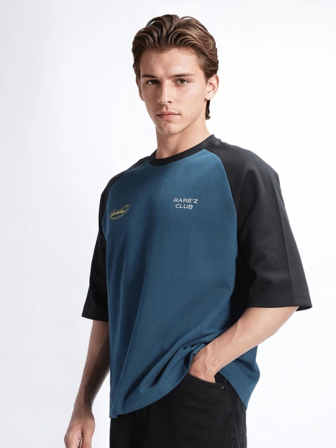 RARE RABBIT Men Graphic Printed Round Neck Cotton Oversized T-shirt - Image 4