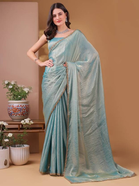 Sitanjali Women Beads and Stones Silk Blend Saree