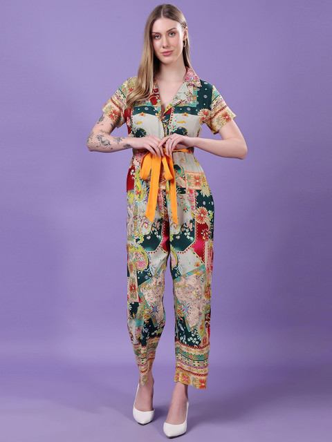 RANGRIWAZ Women Printed Basic Jumpsuit
