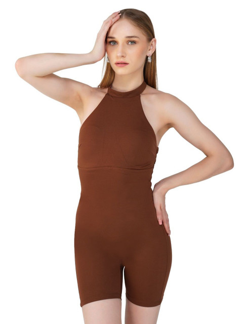 SHOP THE EDIT Women Halter Neck Jumpsuit