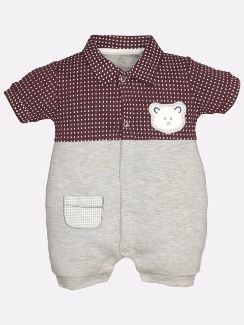 BABY GO Infant Boys Pack Of 2 Printed Pure Cotton Rompers - Image 3