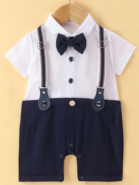 Mark & Mia Infant Boys Romper With Bow & Suspender