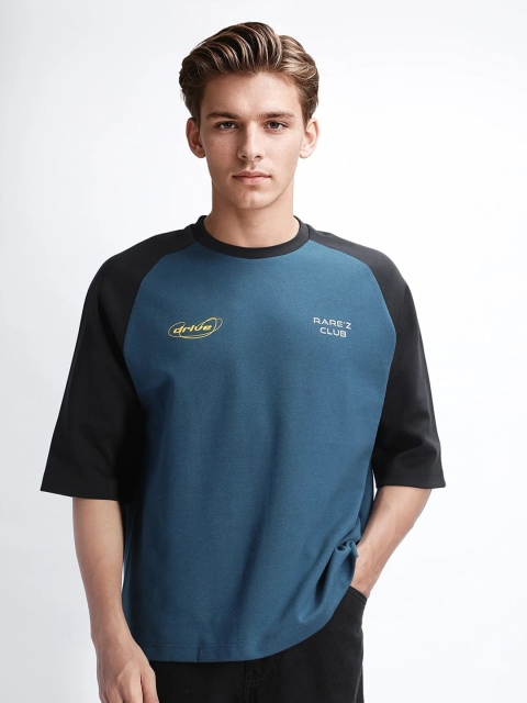 RARE RABBIT Men Graphic Printed Round Neck Cotton Oversized T-shirt - Image 5