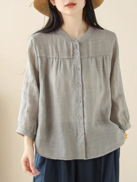 DressBerry Women Self Design Shirt Style Top