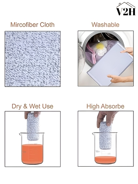 upkaranwale Grey Textured Two Way Lock Washable Mop Cloth - Image 4