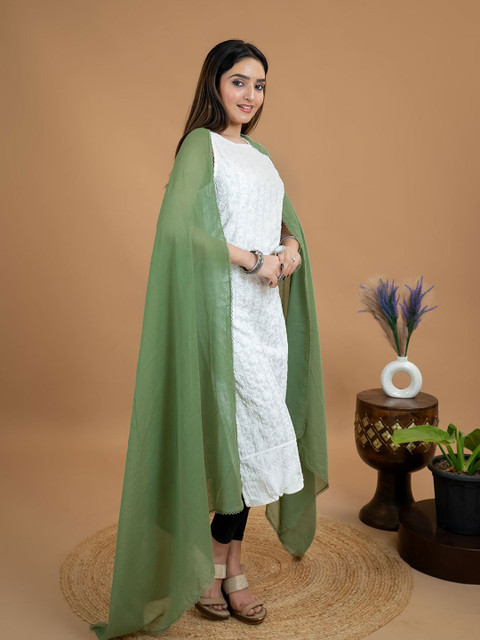 HELLA FASHIONS Cotton Dupatta With Taping Border - Image 3