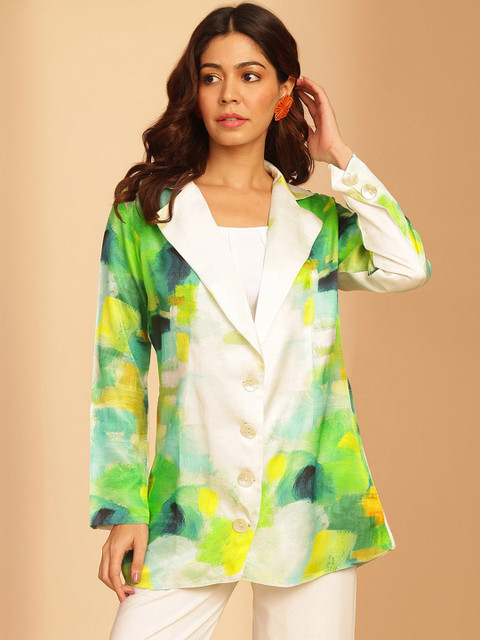 navyasa by liva Printed Comfort-Fit Casual Blazer
