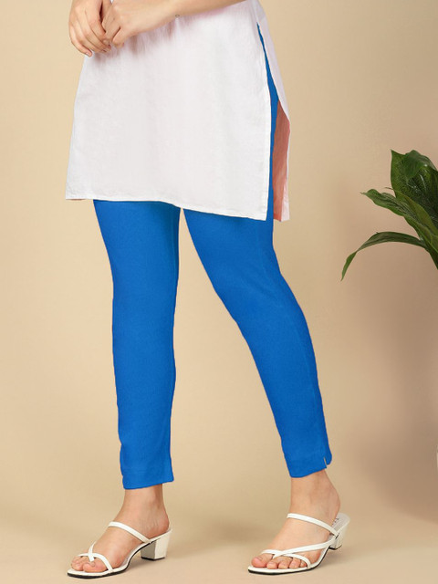 PYNK Women Mid-Rise Ankle-Length Leggings with Pocket