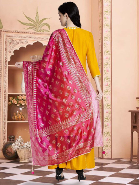Moda Rapido Floral Printed Gotta Patti Dupatta - Image 4