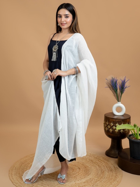 HELLA FASHIONS Cotton Dupatta With Taping Border - Image 4