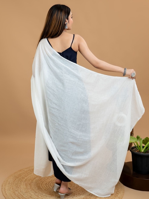HELLA FASHIONS Cotton Dupatta With Taping Border - Image 5