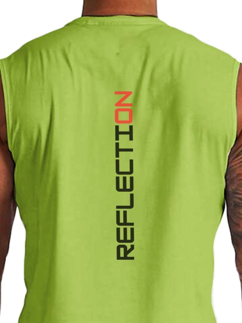 3Colors Men Round Neck Printed Gym Vest - Image 3