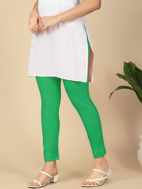 PYNK Women Mid-Rise Ankle-Length Leggings with Pocket