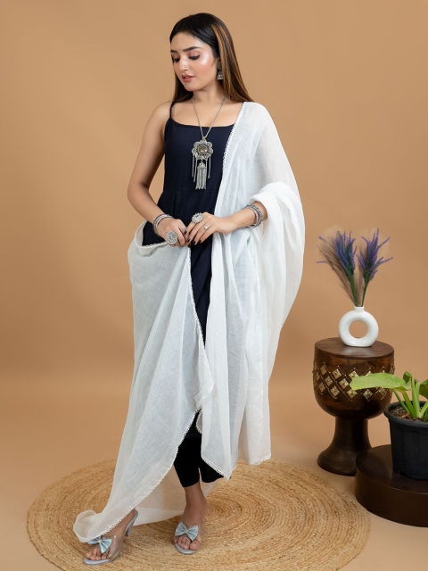 HELLA FASHIONS Cotton Dupatta With Taping Border