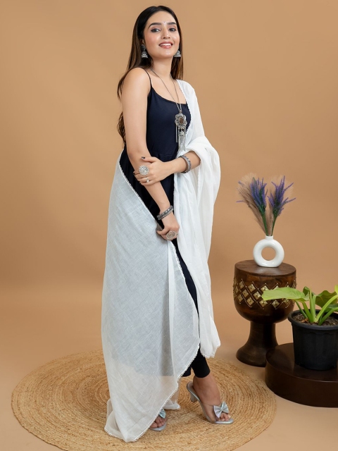 HELLA FASHIONS Cotton Dupatta With Taping Border - Image 3