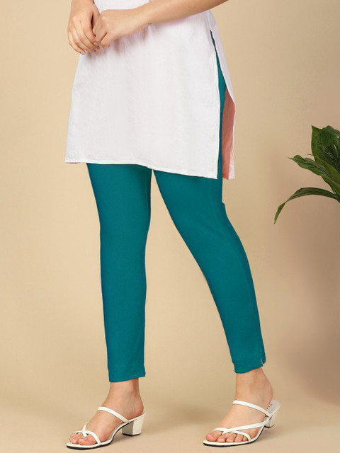 PYNK Women Relaxed Fit Mid-Rise Ankle-Length Leggings