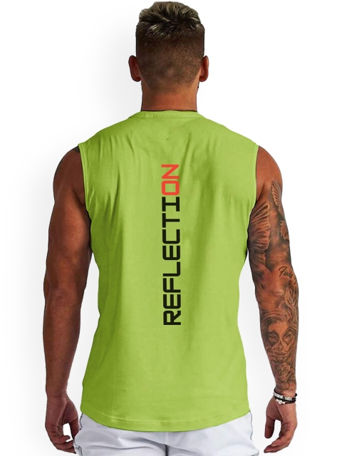 3Colors Men Round Neck Printed Gym Vest - Image 2